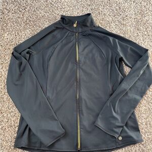 Lilly Pulitzer Gold Logo Black Athleisure Jacket